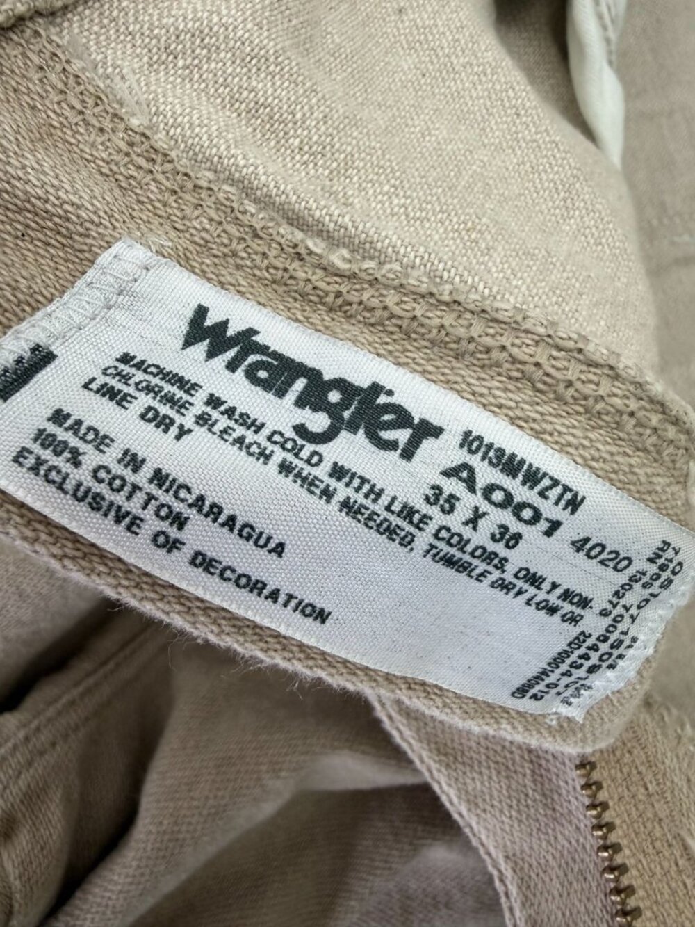 Wrangler Cowboy Cut Jeans Mens 35X36 Actual 33X36 Beige Regular Fit 1013MWZTN - Picture 5 of 11
